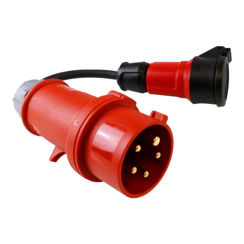 Netzadapterkabel Von Einem 16a/5p-stecker Auf Eine 230v-steckdose, 30 Cm