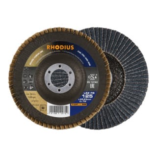Rhodius Abrasives - rhodius lsz fb, 10 Stück, 115 mm, Korn 120, Fächerschleifscheibe