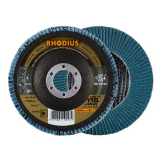 Rhodius Abrasives - rhodius lgz F3, 10 Stück, 115 mm, Korn 80, Fächerschleifscheibe