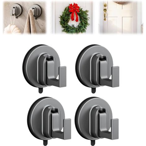 Hook D'Aspiration En Aluminium Spatial 4 Ensembles Gris Sans Poids De Diamant