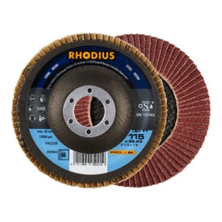 Rhodius - lsa F1, 10 Stück, 115 mm, Korn 60, Fächerschleifscheibe