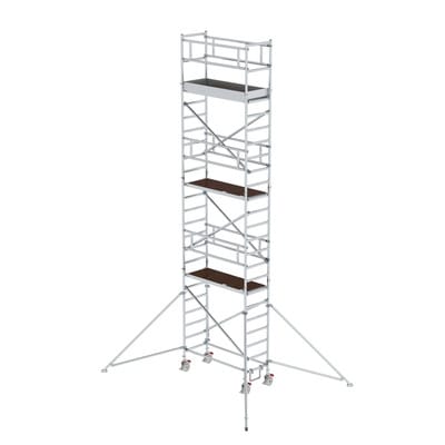 Günzburger Steigtechnik Rollgerüst 0,75 x 1,8 m mit Ausleger Plattformhöhe 6,35 m - 154646