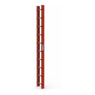 Dachleiter 2,8 m Ziegelrot 10 Sprossen - Zarges