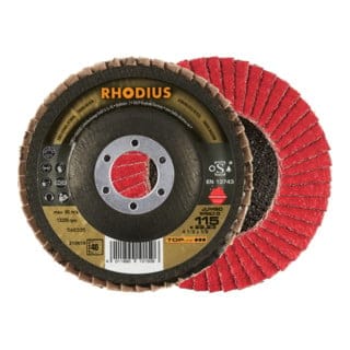 Rhodius Abrasives - rhodius jumbo speed g, 10 Stück, 115 mm, Korn 40, Fächerschleifscheibe