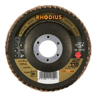 Rhodius Abrasives - rhodius jumbo speed g, 10 Stück, 115 mm, Korn 60, Fächerschleifscheibe