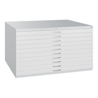 C+p Möbelsysteme - c+p Flachablageschrank Serie 71007200, H760xB1350xT960mm, 7035/7035