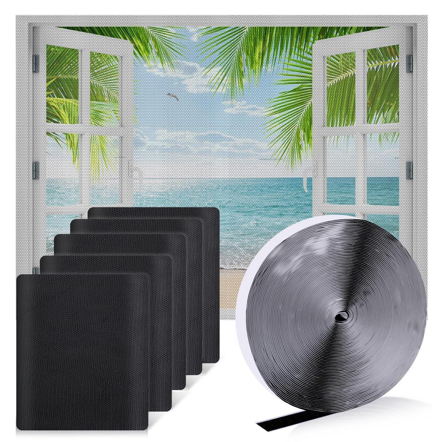 5er Set Fliegengitter Fenster Ohne Bohren 150x130cm Trimmbar Insektenschutz Mit Klettband
