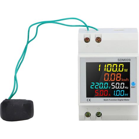 Single Phase Energy Meter Rail Frequency Power Factor Meters Multifunctional Measuring Instrument Ac250‑450v