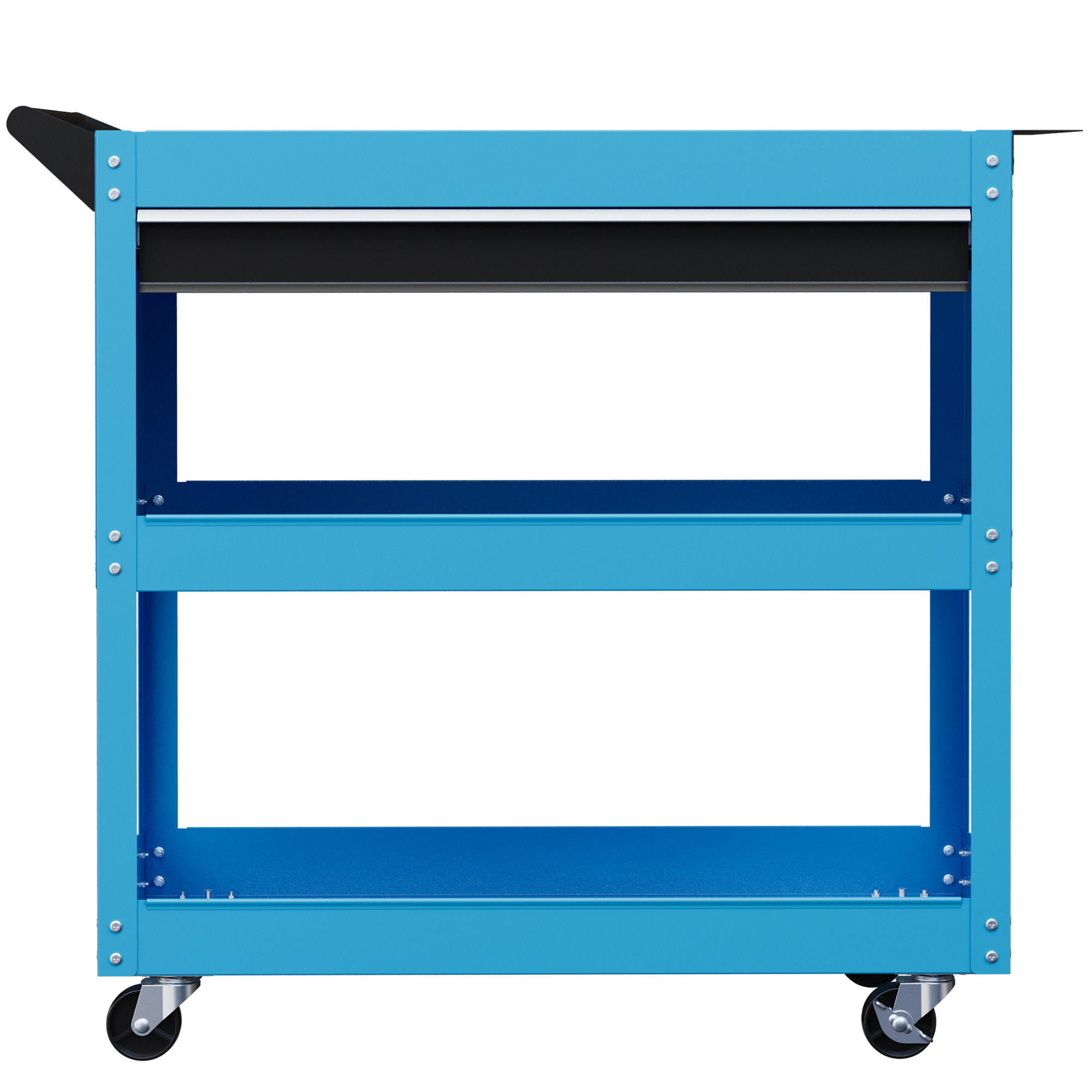 Coffre À Outils Mobile Sur Roulettes, Bleu, 3 Tiroirs, 4 Roues, 82x35x76 Cm, Chariot De Rangement Atelier
