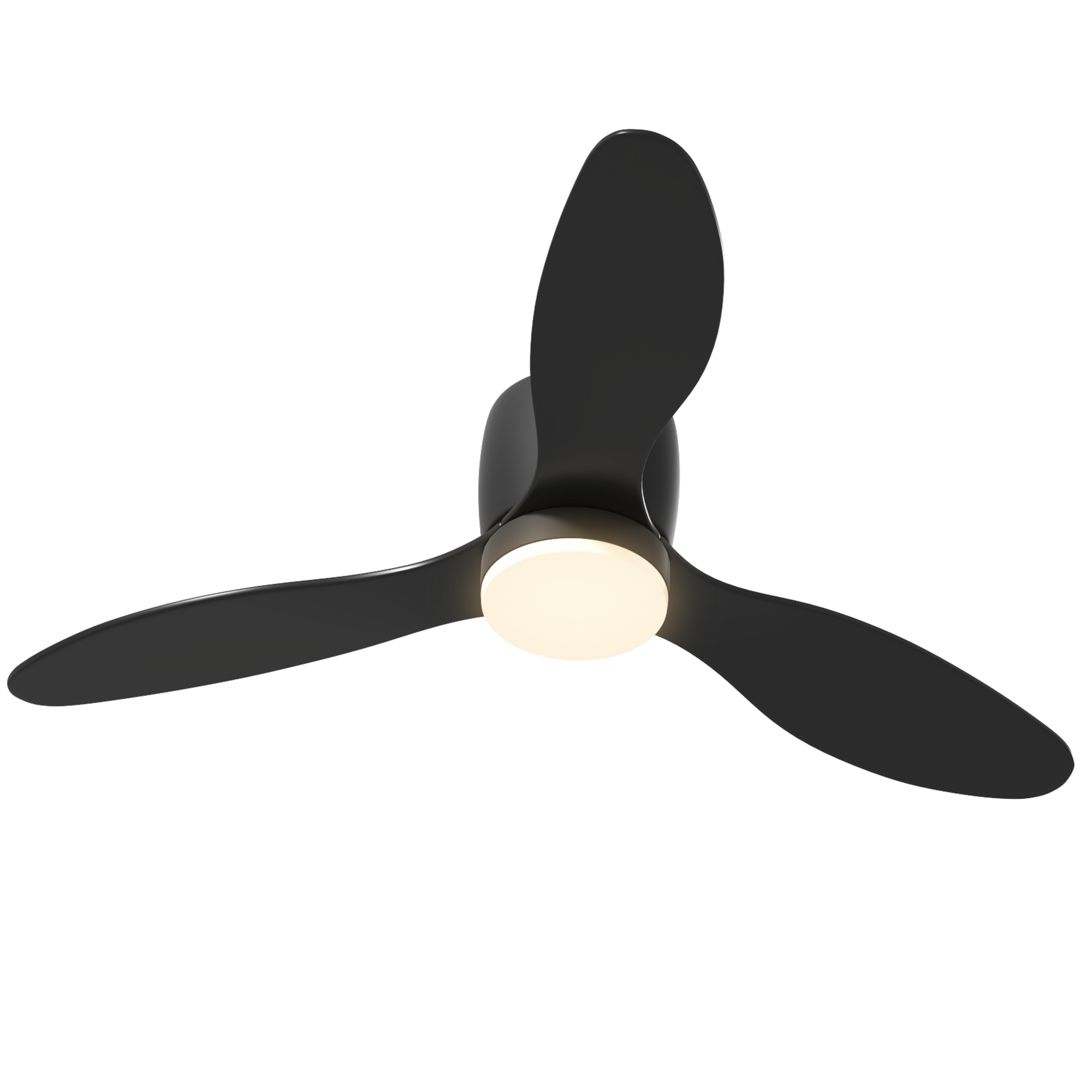 Ventilateur De Plafond Avec Lumière Et Télécommande, 3 Couleurs Lumineuses, 6 Vitesses, Luminosité Réglable, Noir