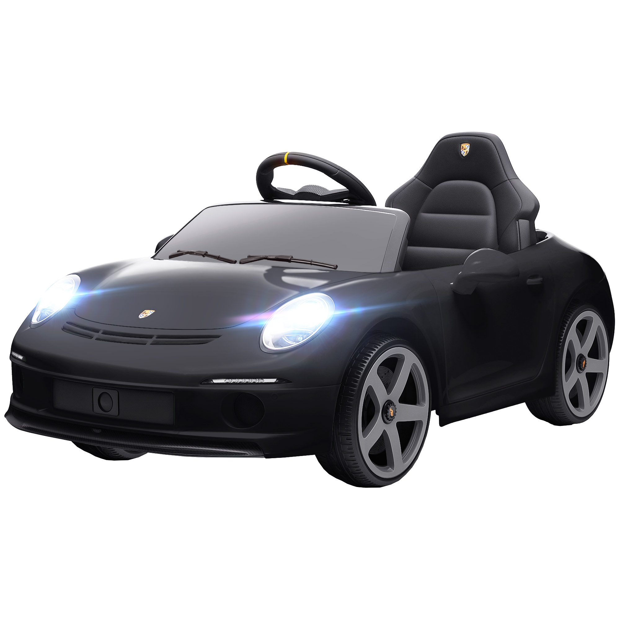 Voiture Électrique Enfant Télécommandée, Musique, Klaxon, Usb, Ceinture Sécurité, Âge 3-5 Ans, Noir