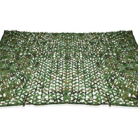 Cyslmuk – Voile D'Ombrage Rectangulaire 4x3 M Camouflage Vert – Protection Solaire Uv – Fixation Rapide Sur Murs Et Arbres – Polyester Léger