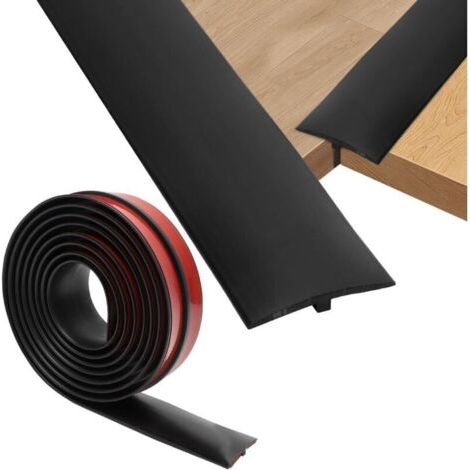 Profilé De Transition Auto-adhésif, 5 × 300 Cm, Pour Seuils De Porte, Pvc, Profilé De Transition, Auto-adhésif, Pour Joints De Sol, Parquet, Stratifié (noir)