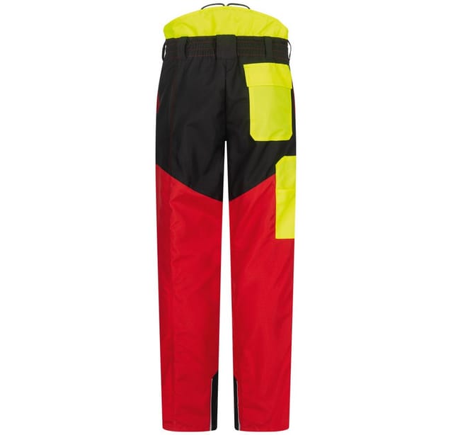 Feldtmann - Schnittschutz-Bundhose douglasie 22777 Gr. 28 rot/schwarz/gelb