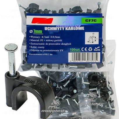 FLOP 07 Halter 100 Stk. Packung 7x8,9 schwarz CF7C