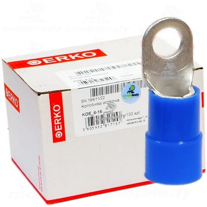 Isolierte Ösenklemme KOE 16mm M6 100 Stück ERKO