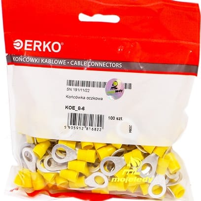 Isolierte Ösenklemme KOE 6mm M8 100 Stück ERKO
