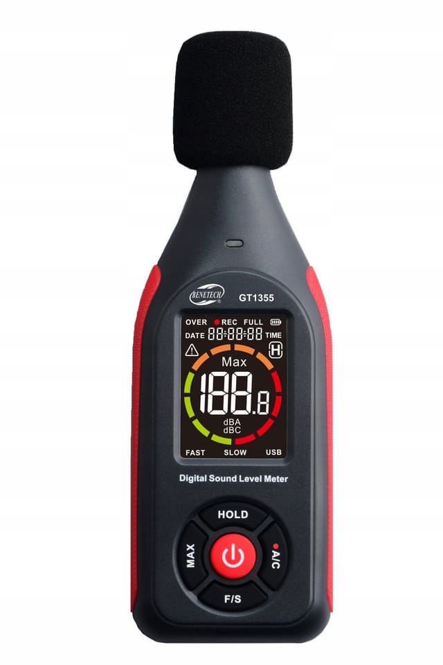SONOMETER DEZIBELMESSGERÄT SCHALLINTENSITÄTSMESSGERÄT LAUTHEIT 30-130dB LCD-PC
