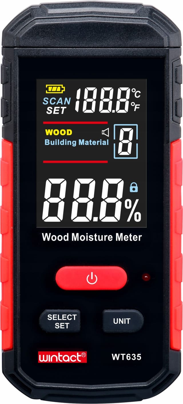 Nicht-Invasives Induktives Feuchtigkeitsmessgerät Für Mattes Holz. Bauthermometer