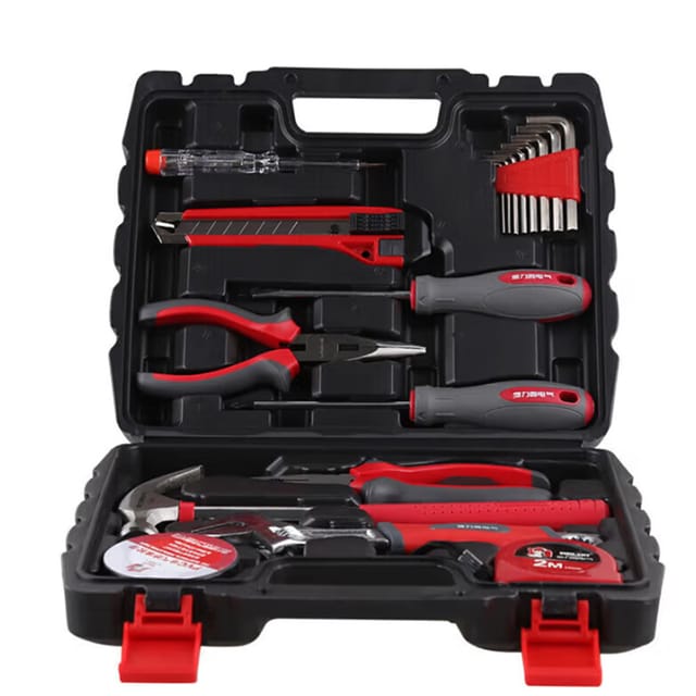 Delixi 15-teiliges Werkzeug-Set Profi-Qualität – Komplett-Set für Elektriker, Heimwerker & Holzarbeiten Inkl. Hammer, Zangen, Schraubendreher &