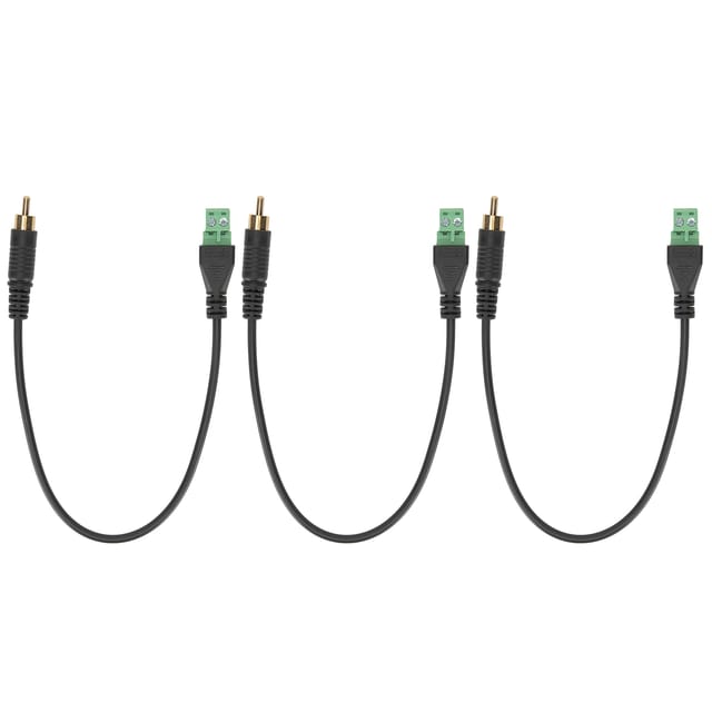 Vergoldeter Mono-Cinch-Stecker auf 2-polige Buchse – 3er-Pack