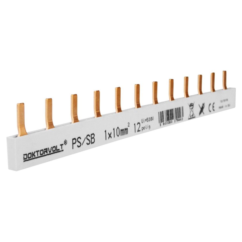 Isolierte 1-phasige 12-modul-10mm2-schaltschrank-anschlussleiste