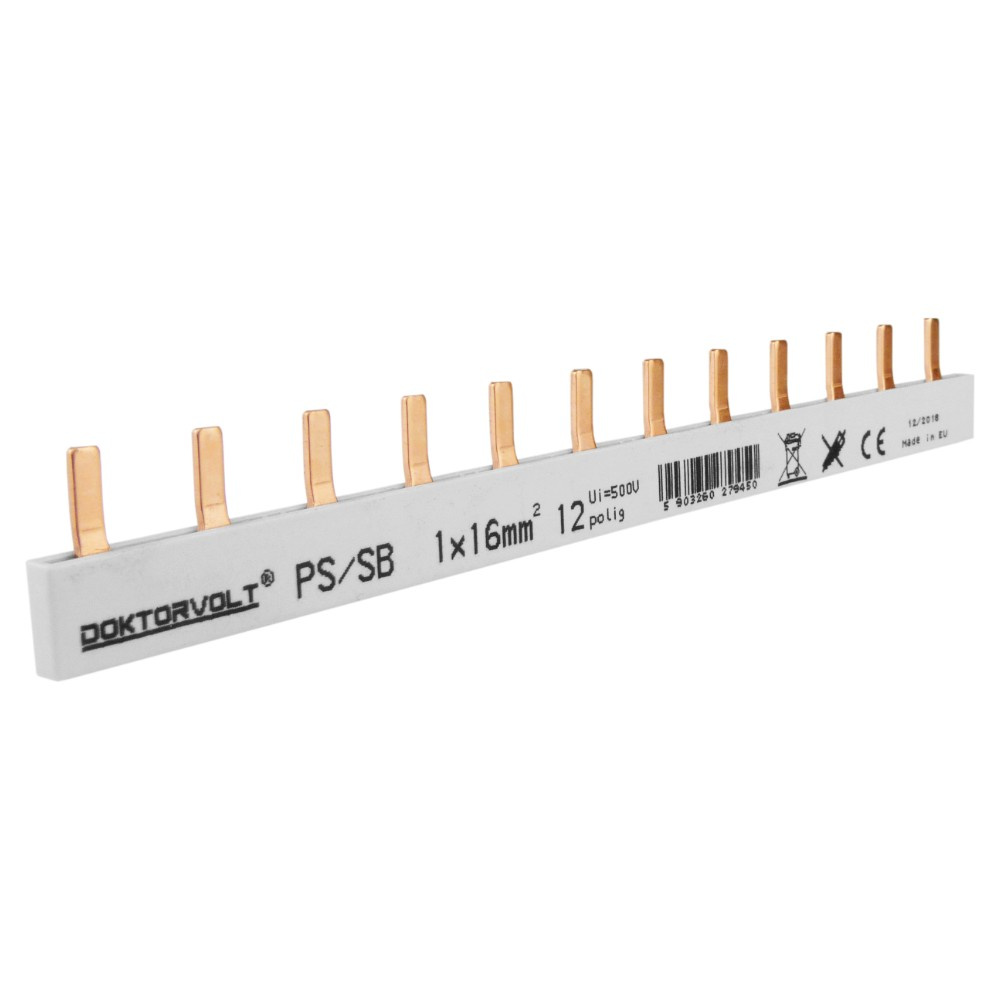 Isolierte 1-phasige 12-modul-16mm2-schalttafel-anschlussleiste