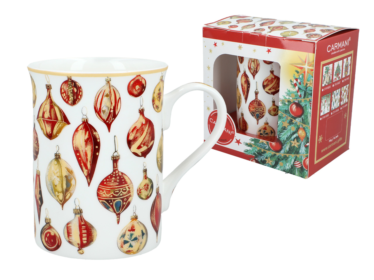 Weihnachtstasse Mit Bunten Kugeln, Geschenkidee, Kunst, Carmani