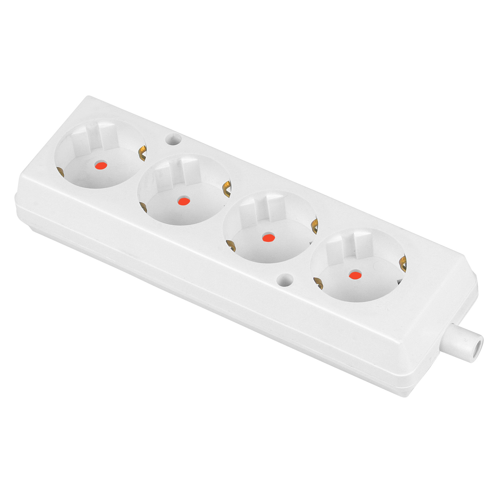 Tragbare Vierfachsteckdose 4x Schuko, Mit Erdung, Abnehmbar