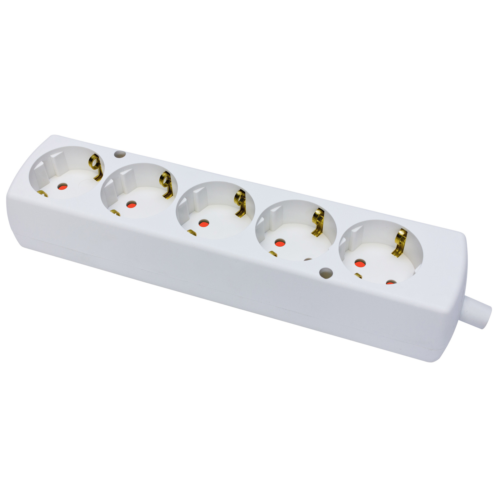 Tragbare Fünffachsteckdose 5x Uni-schuko Mit Erdung, Weiß