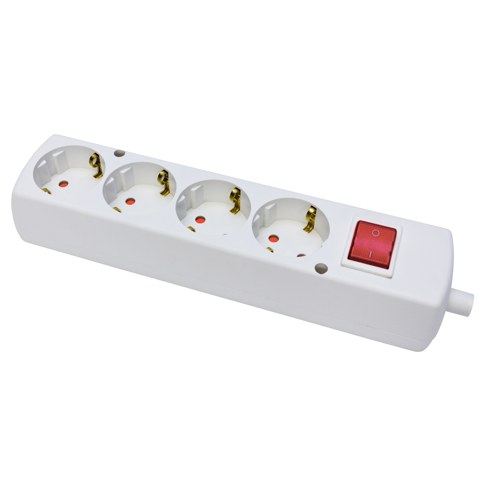 Tragbare Vierfachsteckdose 4x Schuko Mit Schalter, Abnehmbar