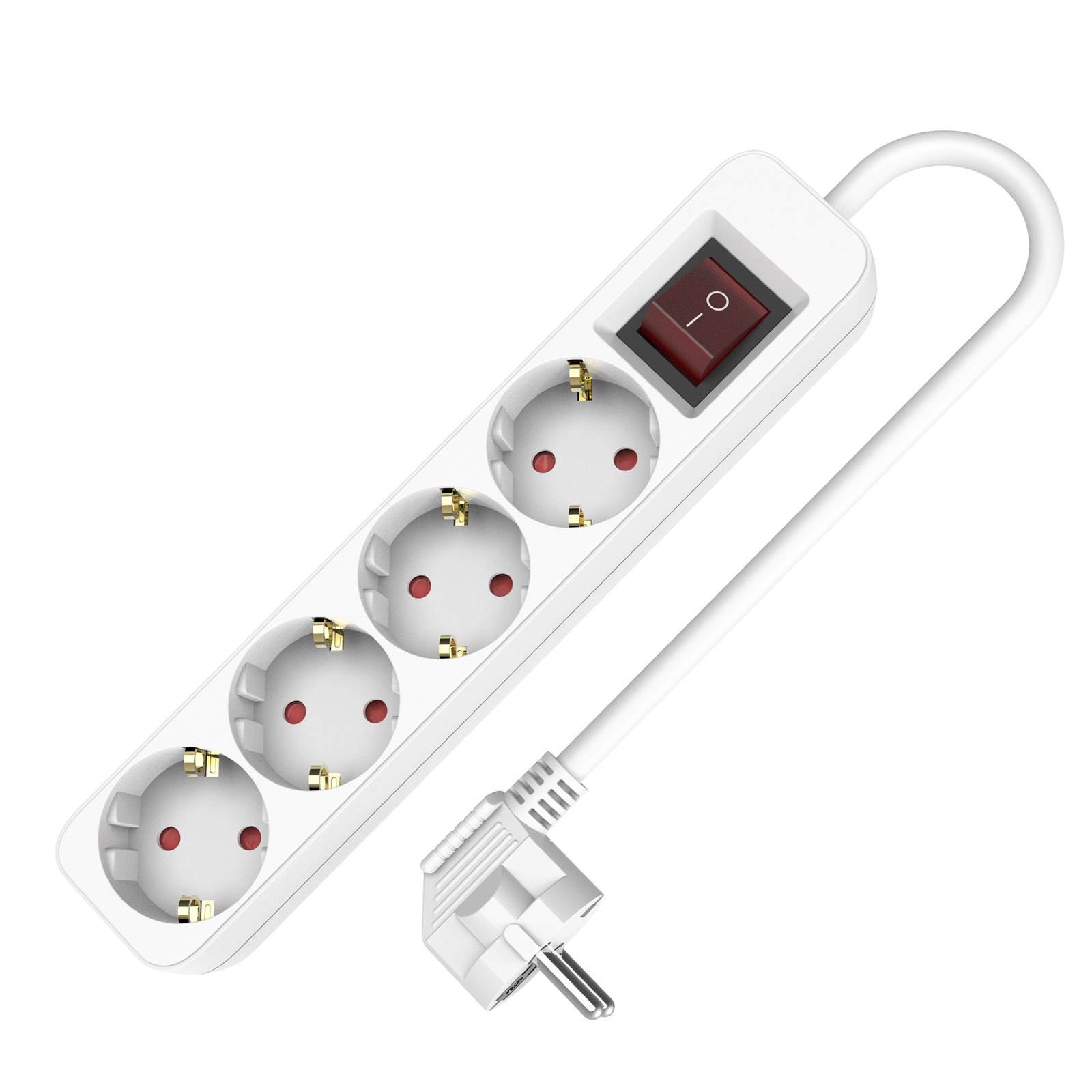 Steckdosenleiste Mit Verlängerungskabel, 4 Steckdosen, Mit Schalter, 1,5 M Schuko-kabel