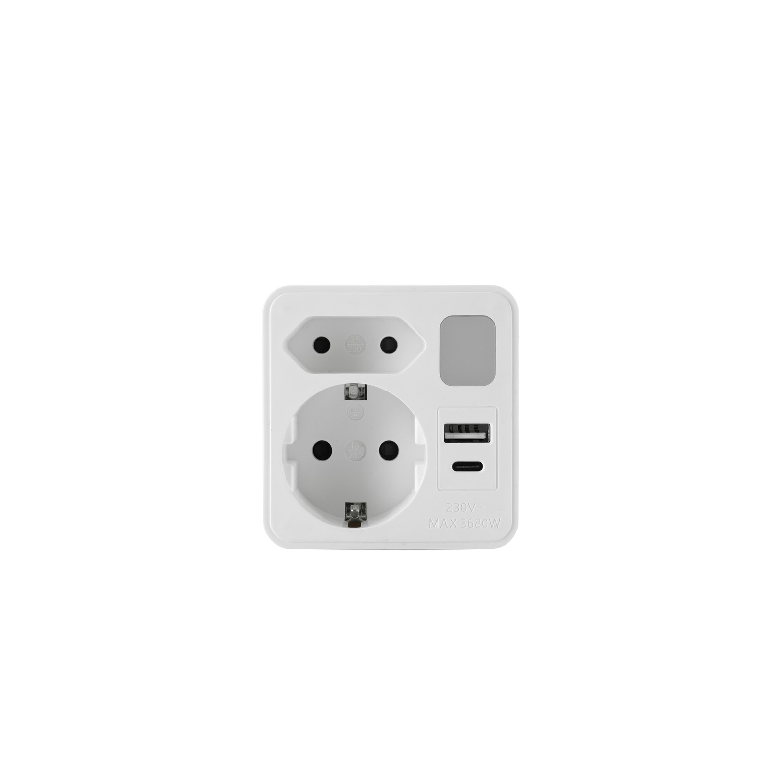 2-fach-steckdosenverteiler (2x Usb) Mit Erdung Und Nachtlicht