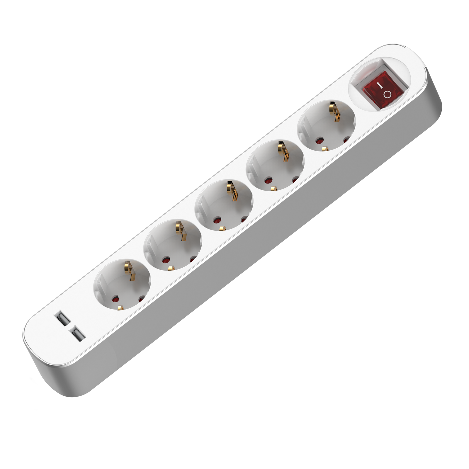 Steckdosenleiste Mit Verlängerungskabel, 5 Steckdosen, 2 Usb-anschlüsse, Mit Schalter, 3 M Kabel