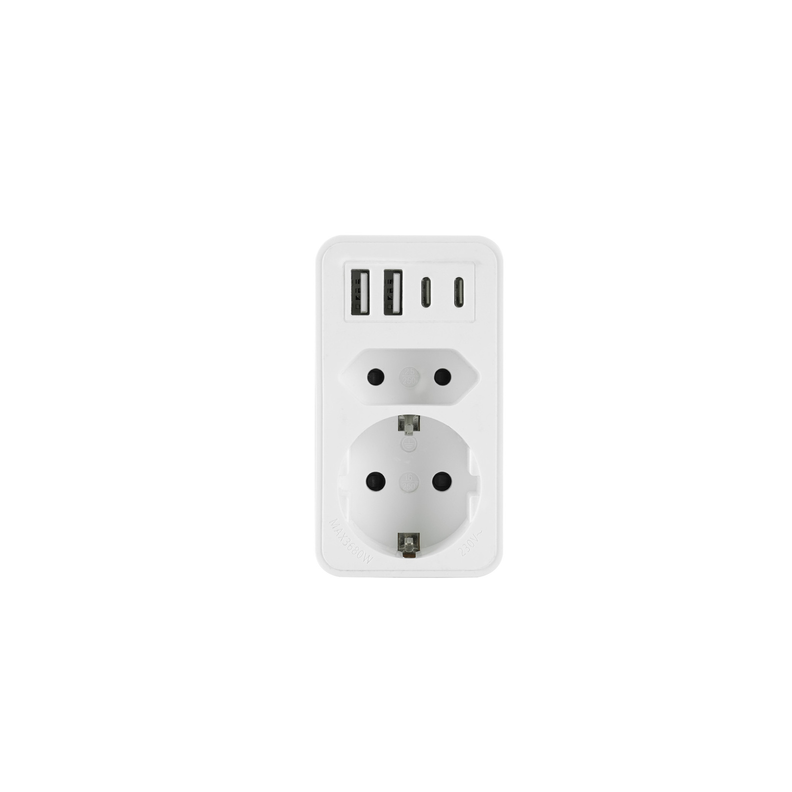 Stromverteiler, 2 Schuko-steckdosen, 4 Usb-ladegeräte