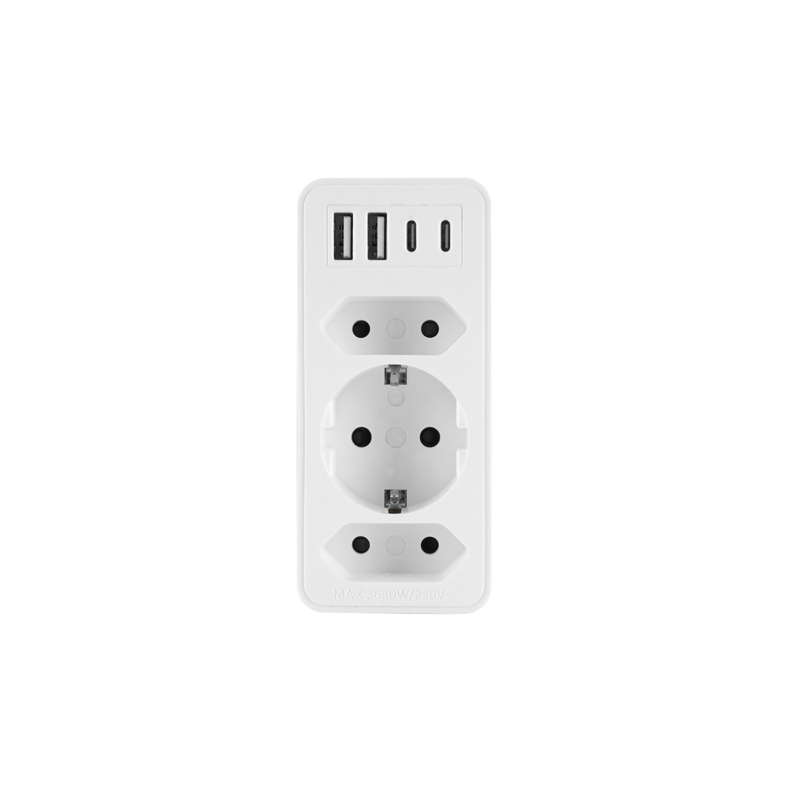 Stromverteiler, 3-fach Schuko-steckdose, 4-fach Usb-ladegerät
