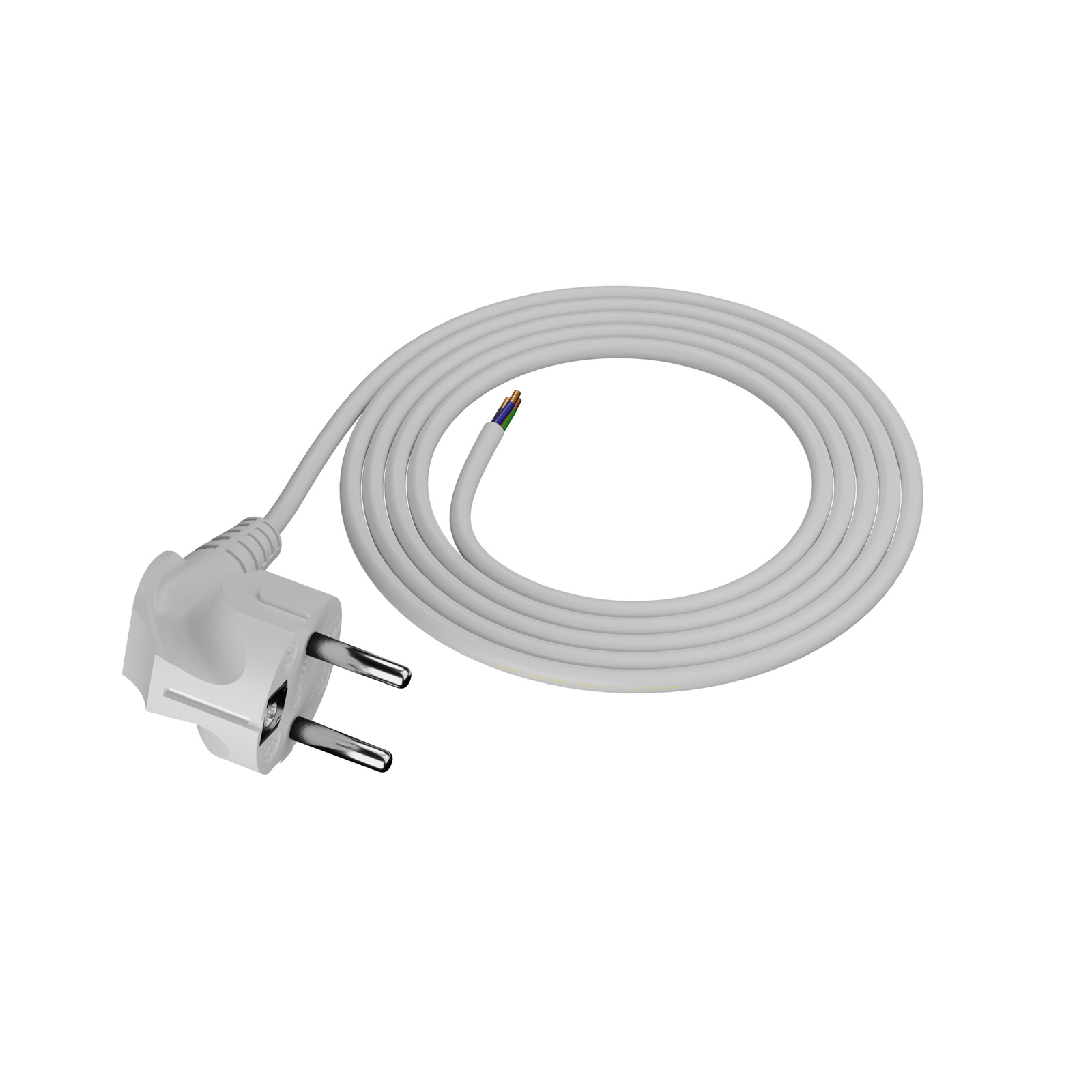 Anschlusskabel 1,5 M Mit Winkelstecker 3 X 1 Mm² Weißes Stromkabel