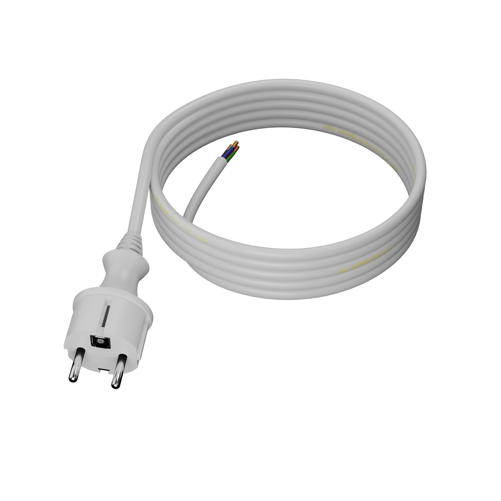 Netzkabel Mit Geradem Stecker, 3 M, 3 X 1,5 Mm², 16 A, Schutzart Ip44, Weiß