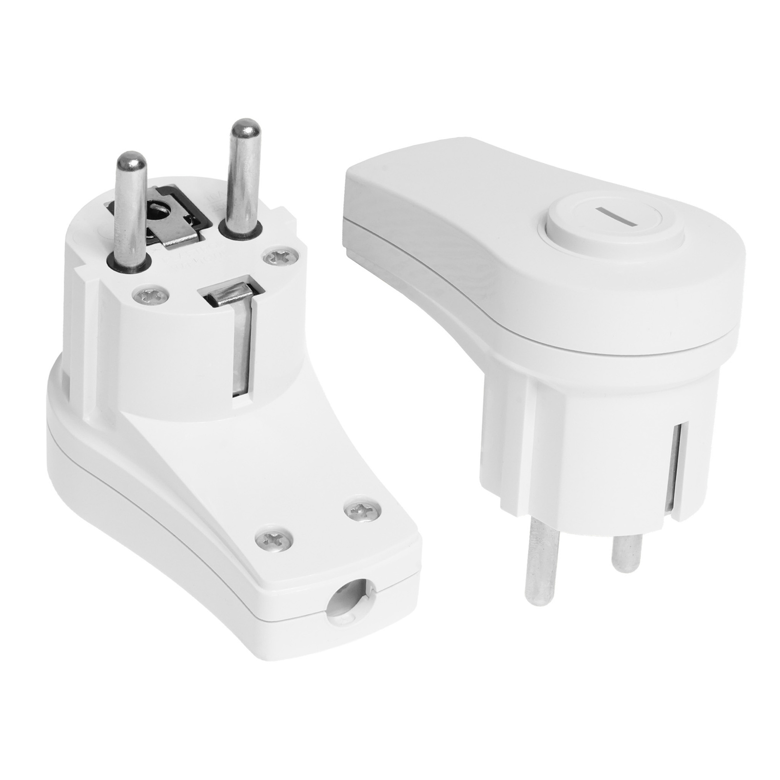Uni-schuko-winkelstecker Mit Beleuchtetem Schalter, Abnehmbar