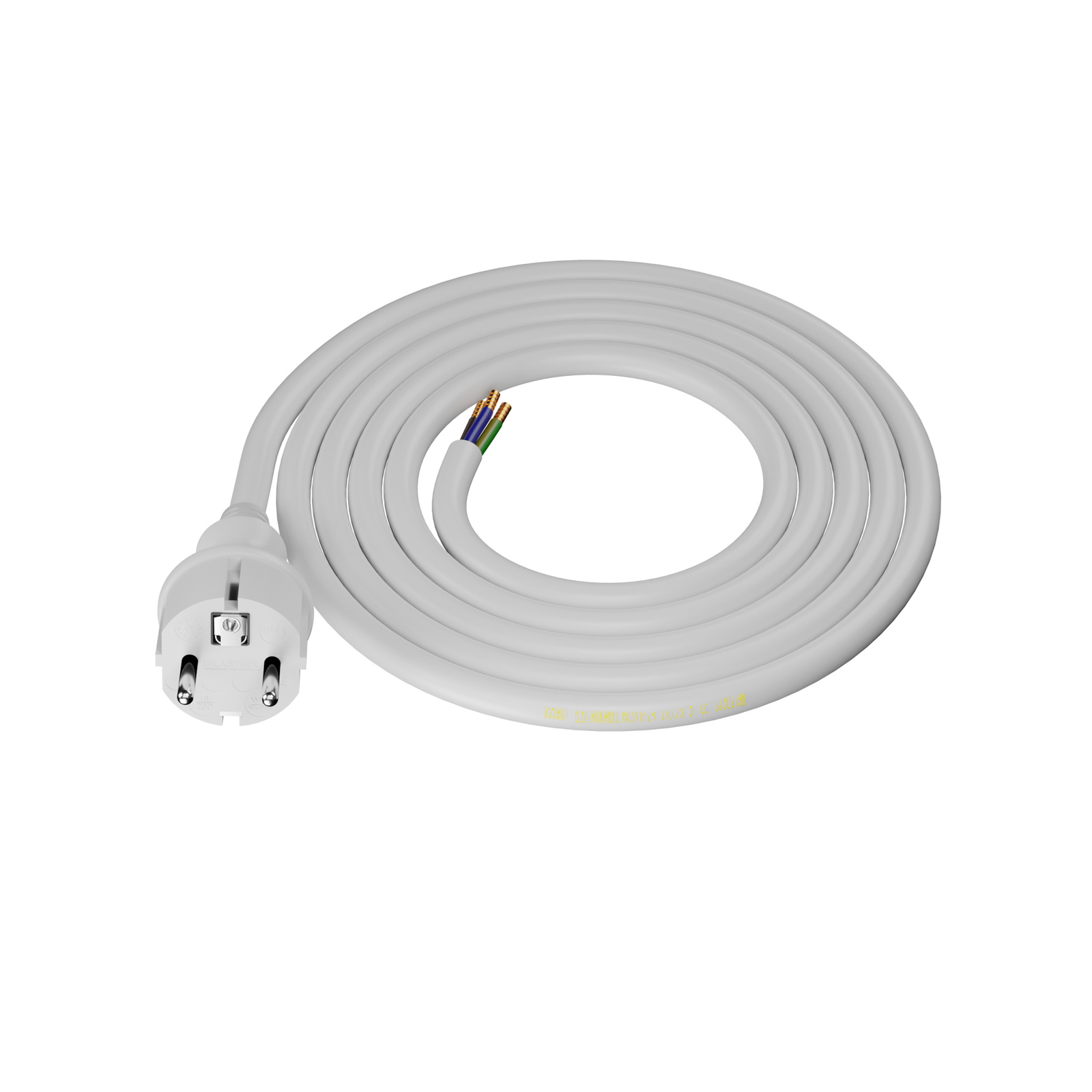 Anschlusskabel Mit Geradem Stecker, 1,5 M, 3 X 2,5 Mm², Weiß, Ip44, 16 A