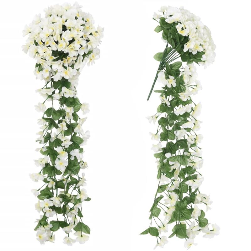 Girlande Aus Künstlichen Blumen, Hängendem Efeu, Surfinia, Kaskade, Weiß, Dekoration