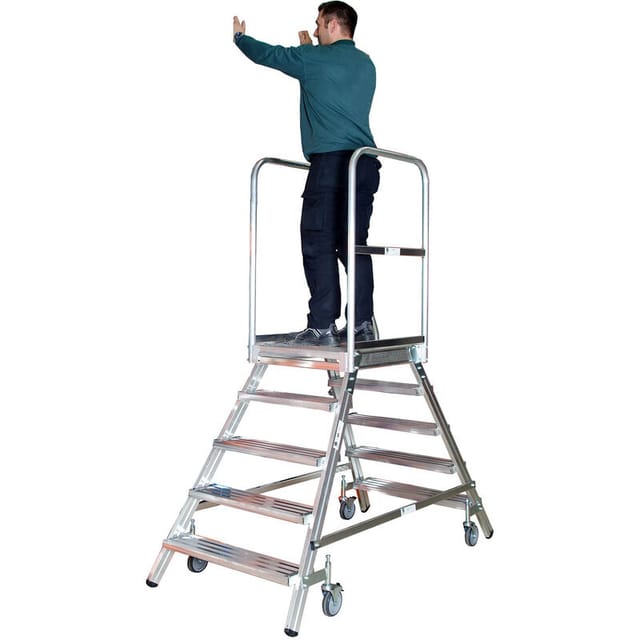 Euroline Premium 516 Mobile Podesttreppe beidseitig 6 Stufen