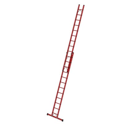 Günzburger Steigtechnik - Sprossen-Schiebeleiter 2tlg. gfk mit Standard-Traverse 2 x 12 Sprossen - 036612