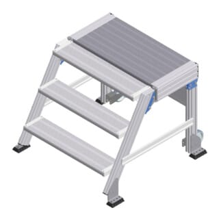Zarges Treppenpodest 60° 800mm Stufenbreite 3 Stufen