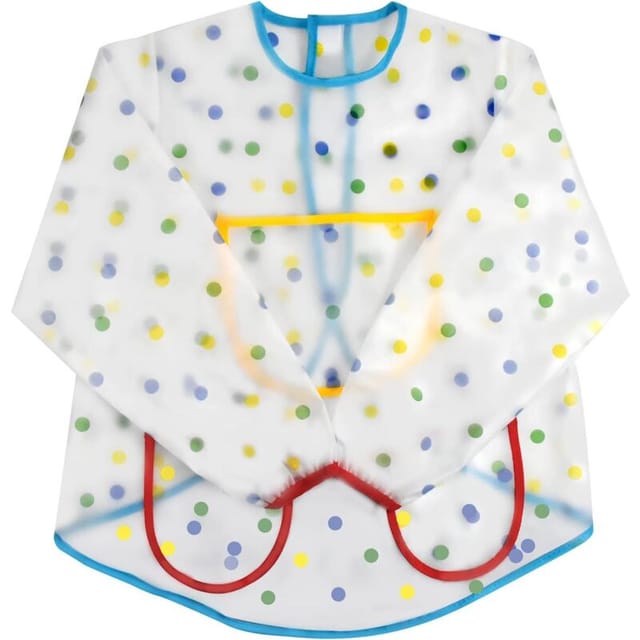 Ersandy - Kinder-Malkittel, wasserdichte Malschürze, langärmeliger Malkittel mit 3 Taschen, Kinder-Malschürze für Schulaktivitäten, Malen, Kochen,