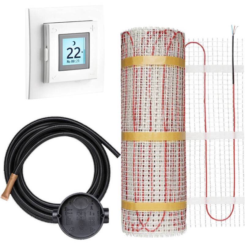 [neuwertig] B-ware Dimplex Fußbodenheizung Heizmatte Dünnbettheizmatte Set Thermostat 2r 2,1m2 340w
