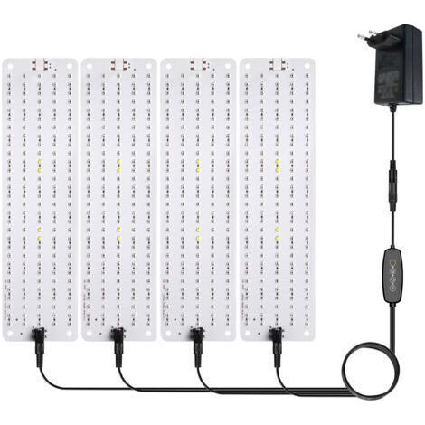 Fenoplastica46w Lampe De Croissance Led, 4pcs Lampe De Plante Spectre Complet, Lampe Horticole Avec Minuterie 3/6/12h, Lampe De Culture Avec 600 Led Pour Plantes D'Intérieur Semis Serre Étagères De C