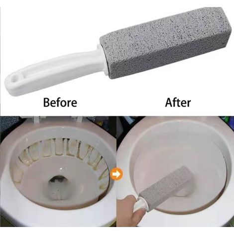Pumice Toilet Brush Household Toilet Bowl Cleaning Limesc - Gray 3.83.823.5cm