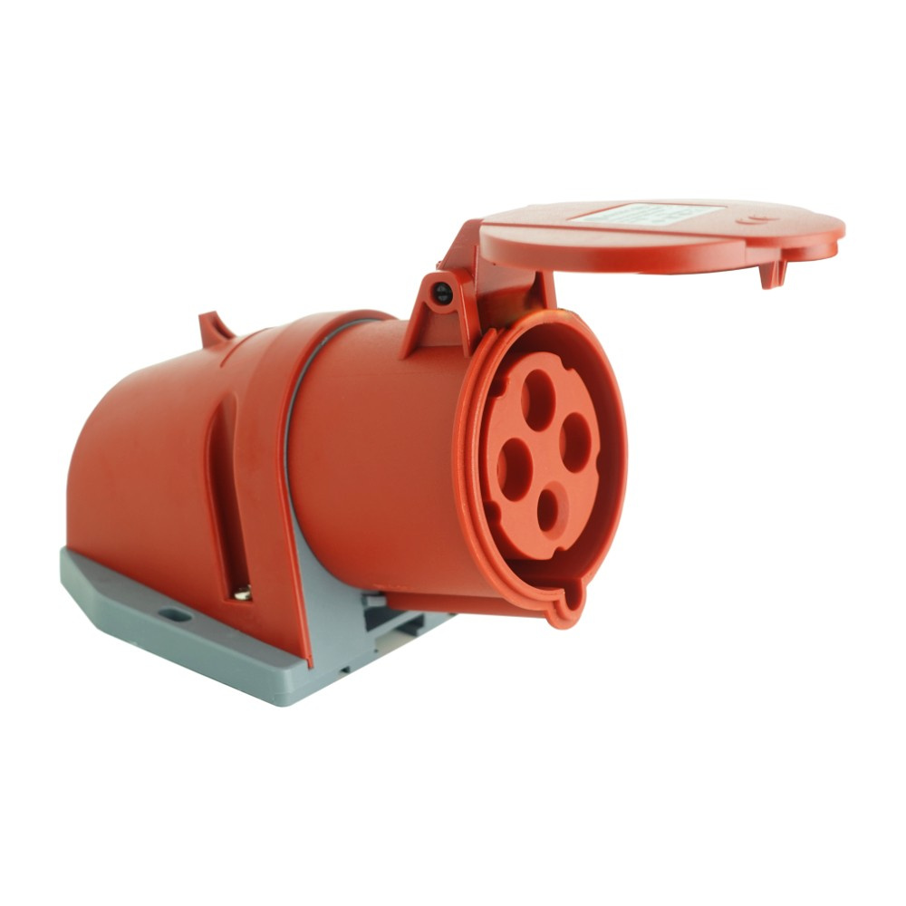 Aufputz-steckdose 16a 4p 400v Ip44 Wandanschluss 3p+z Rot