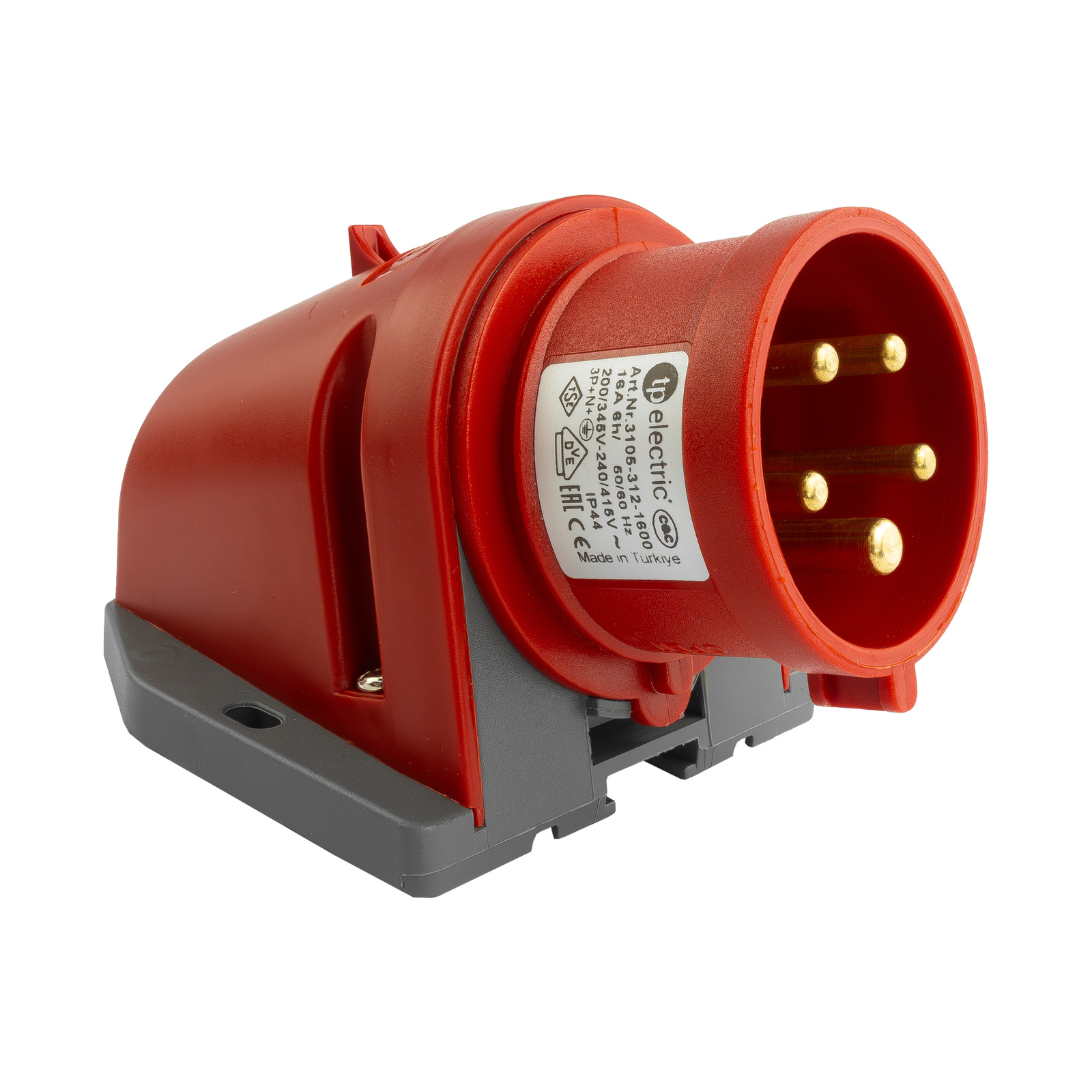 Aufputz-netzstecker Cee 5p 16a 400v Ip44 Industriestecker